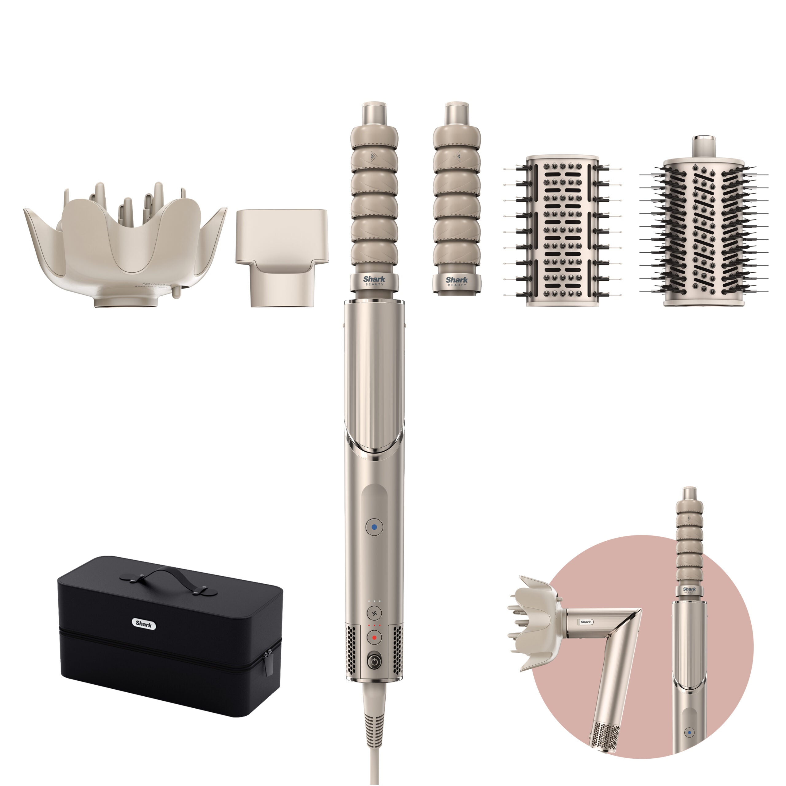 Shark HD446SLEU Flexstyle 5in1 Hajformázó és hajszárító - Pezsgő
